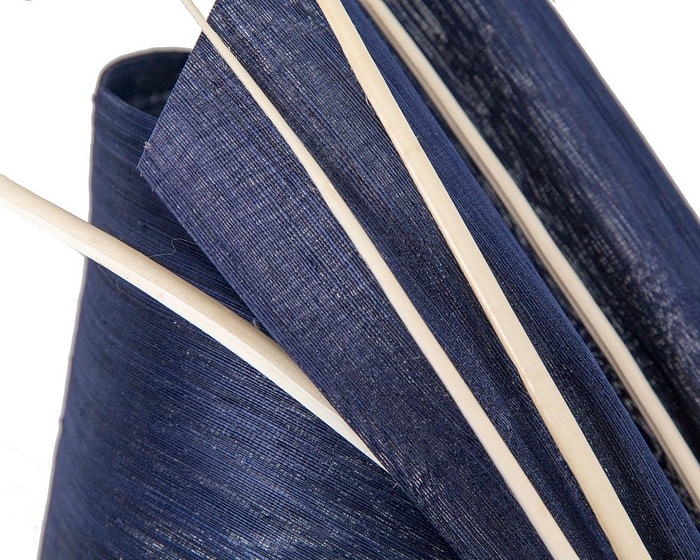 Bespoke navy & white fascinator by Fillies Collection - Image 3