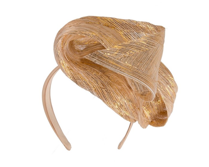 Bespoke gold racing fascinator by Fillies Collection - Image 6