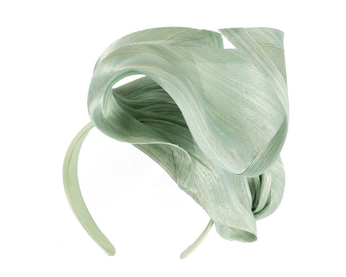 Fascinators Online - Bespoke light green racing fascinator by Fillies Collection