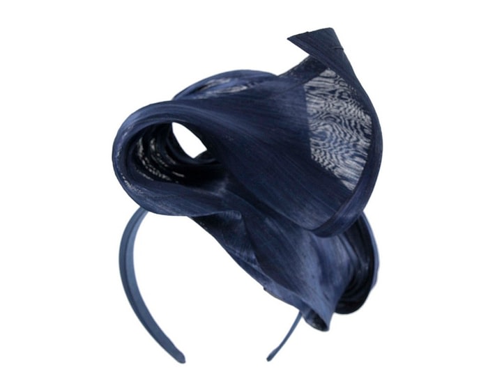 Bespoke navy racing fascinator by Fillies Collection - Image 6