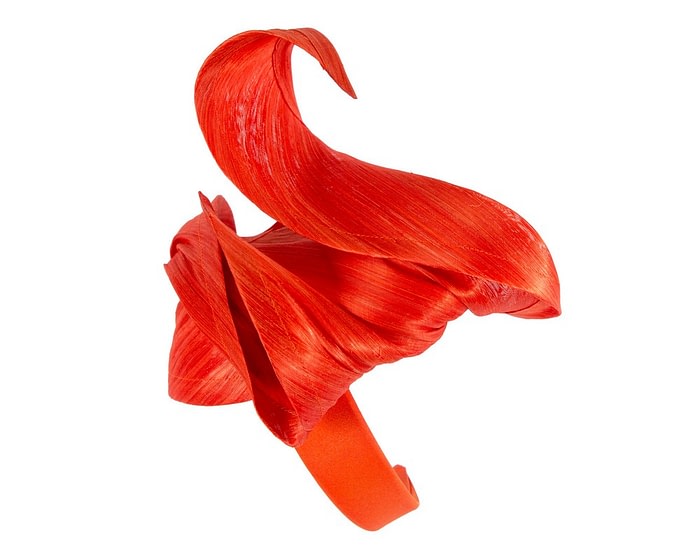 Bespoke orange racing fascinator by Fillies Collection - Image 3