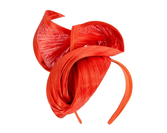 Bespoke orange racing fascinator by Fillies Collection - Image 2