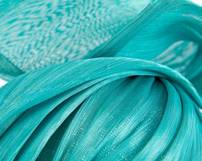 Bespoke turquoise racing fascinator by Fillies Collection - Image 5