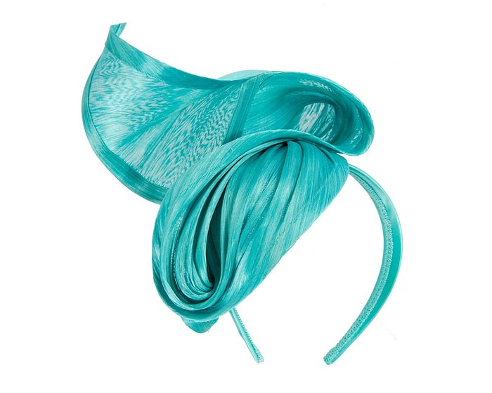 Bespoke turquoise racing fascinator by Fillies Collection - Image 2