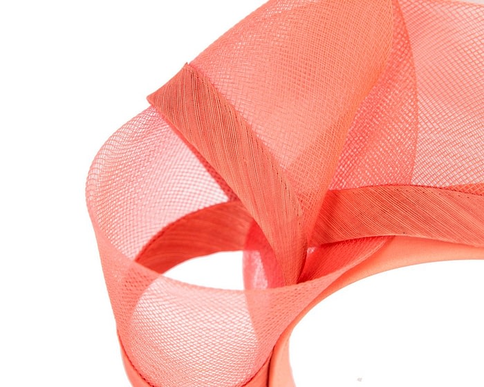 Coral racing fascinator headband by Fillies Collection - Image 3