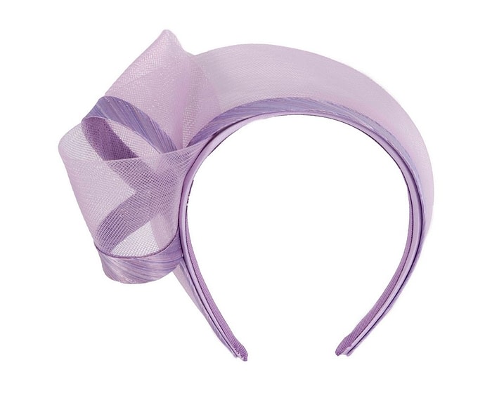 Lilac racing fascinator headband by Fillies Collection - Image 2
