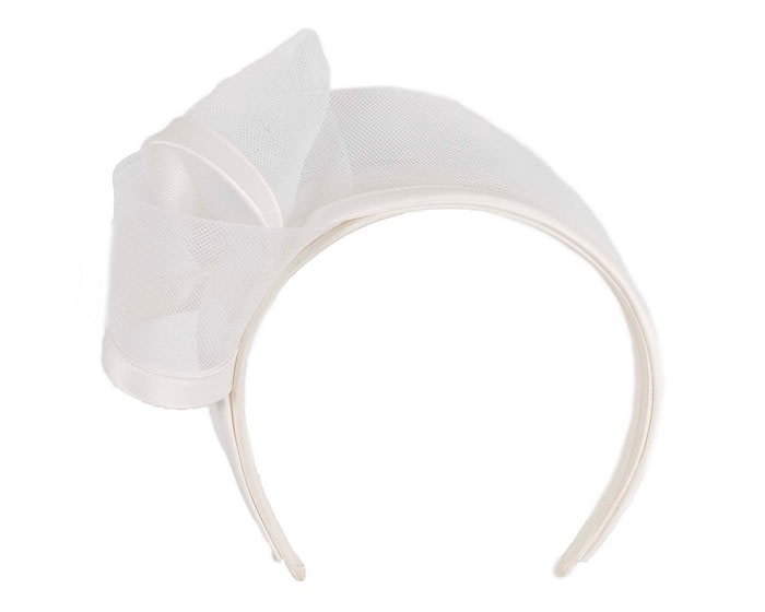 White racing fascinator headband by Fillies Collection - Image 2