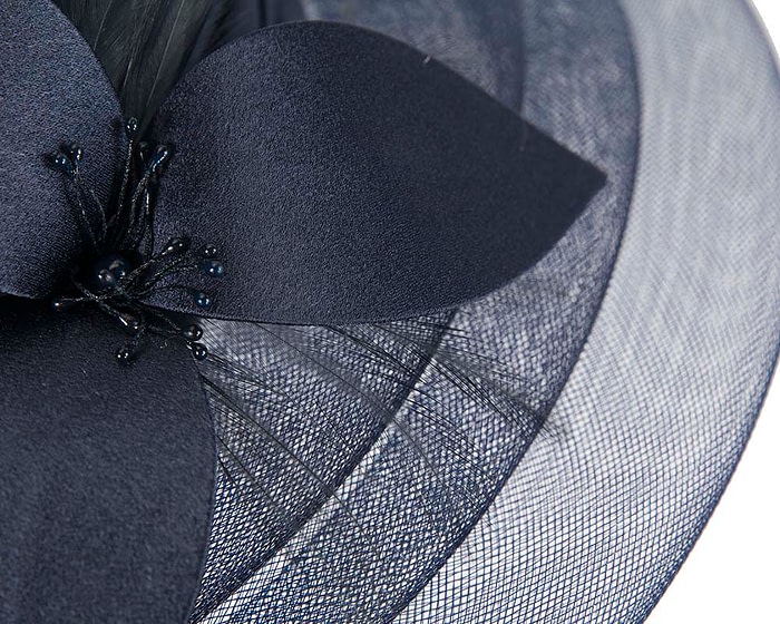 Navy custom made mother of the bride hat - Image 4