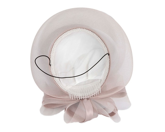 Tea rose custom made cocktail hat by Cupids Millinery - Image 3