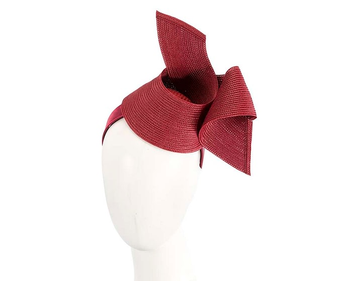 Stylish burgundy Australian Made racing fascinator by Max Alexander