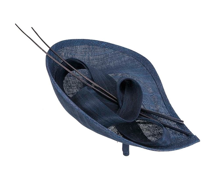 Bespoke navy sinamay fascinator by Max Alexander - Image 4