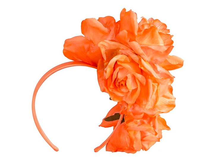 Fascinators Online - Large orange flower headband by Max Alexander