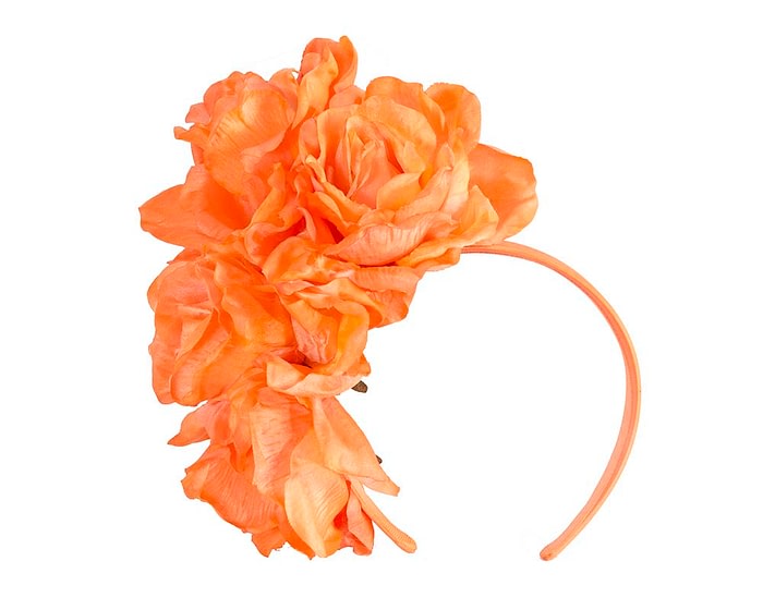 Fascinators Online - Large orange flower headband by Max Alexander