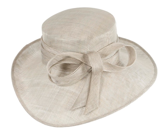 Fascinators Online - Exclusive silver sinamay hat by Max Alexander