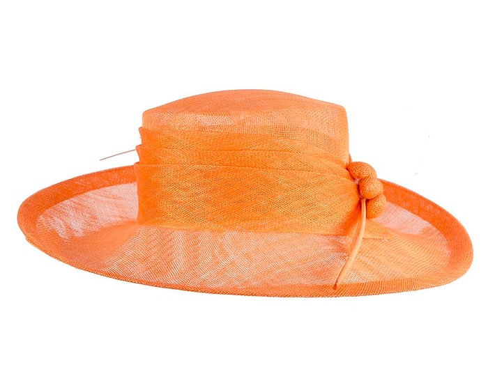 Fascinators Online - Exclusive orange sinamay hat by Max Alexander