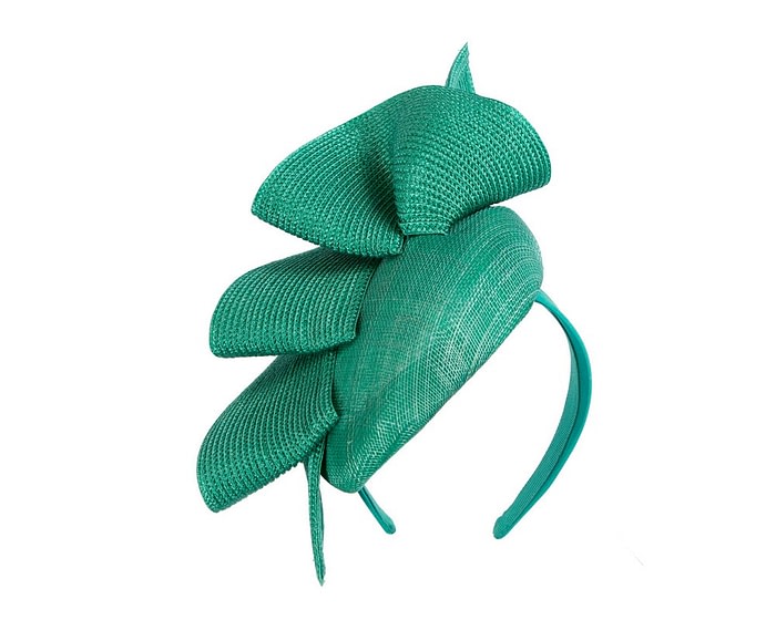 Fascinators Online - Teal racing pillbox fascinator by Fillies Collection