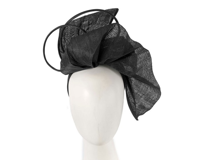 Fascinators Online - Bespoke sculptured black fascinator by Fillies Collection