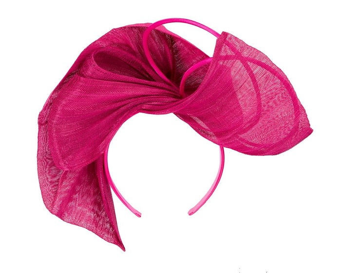Bespoke sculptured fuchsia fascinator by Fillies Collection - Image 4