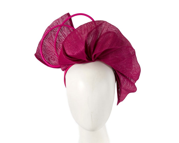 Bespoke sculptured fuchsia fascinator by Fillies Collection