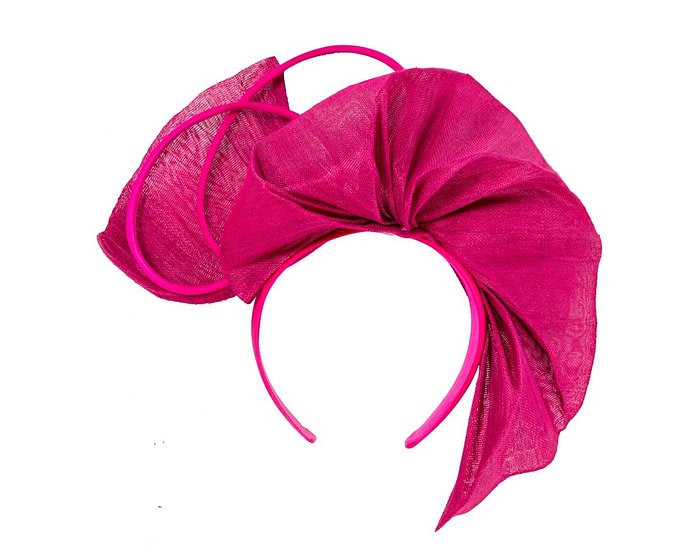 Bespoke sculptured fuchsia fascinator by Fillies Collection - Image 2
