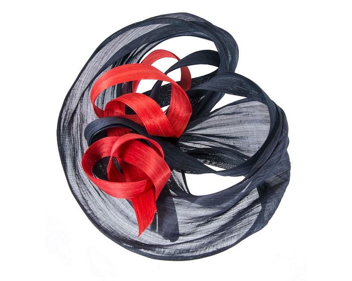 Large navy & orange fascinator by Fillies Collection - Image 4