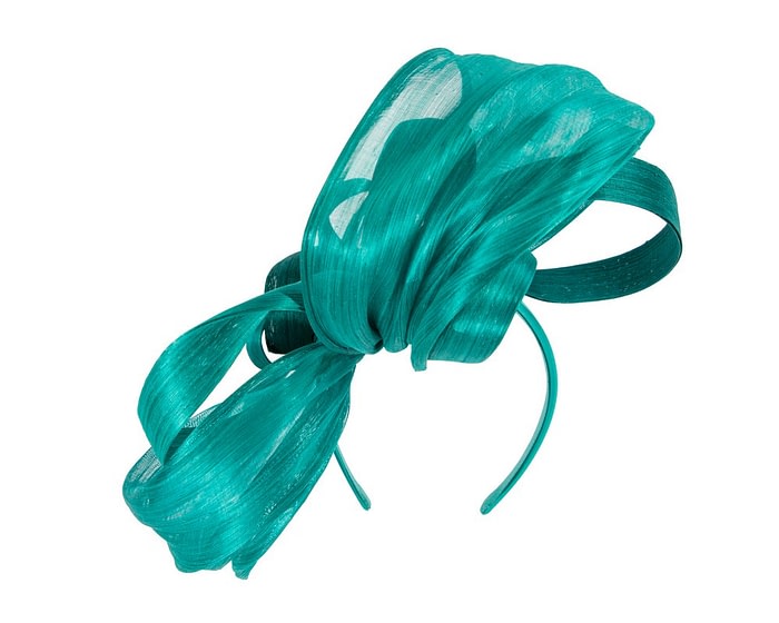 Large teal green fascinator by Fillies Collection - Image 6