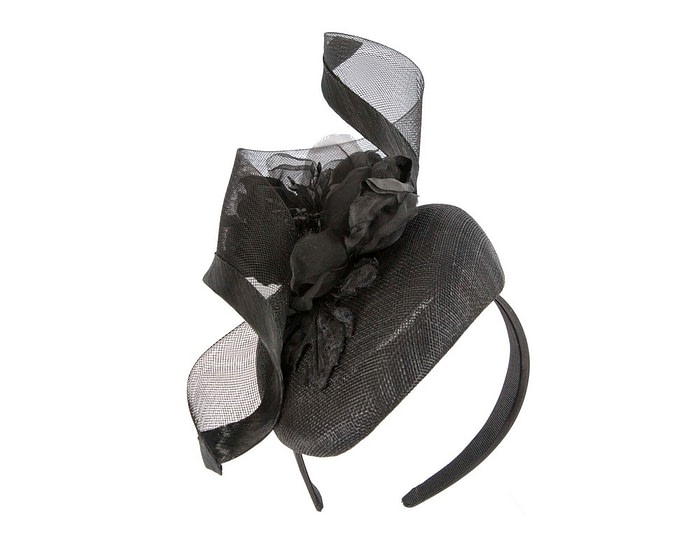Bespoke black spring racing pillbox fascinator - Image 2