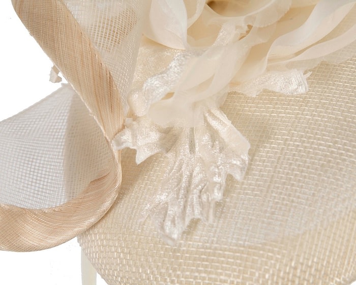 Bespoke cream spring racing pillbox fascinator - Image 5