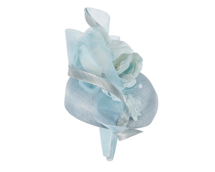 Bespoke light blue spring racing pillbox fascinator - Image 4