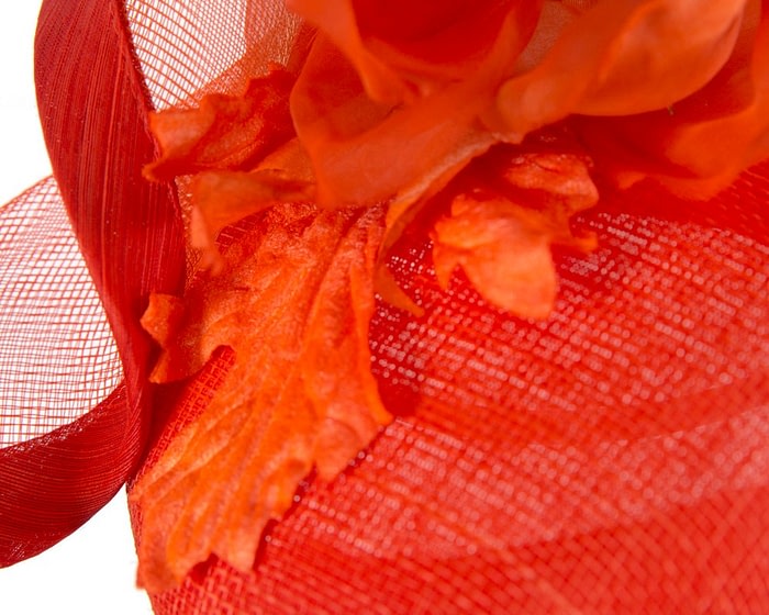 Bespoke orange spring racing pillbox fascinator - Image 5