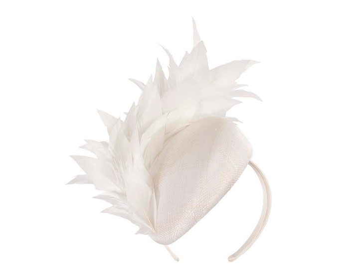 White feather fascinator by Fillies Collection - Image 2