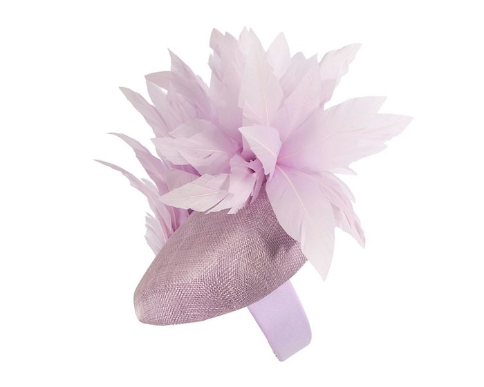 Lilac feather fascinator by Fillies Collection - Image 3