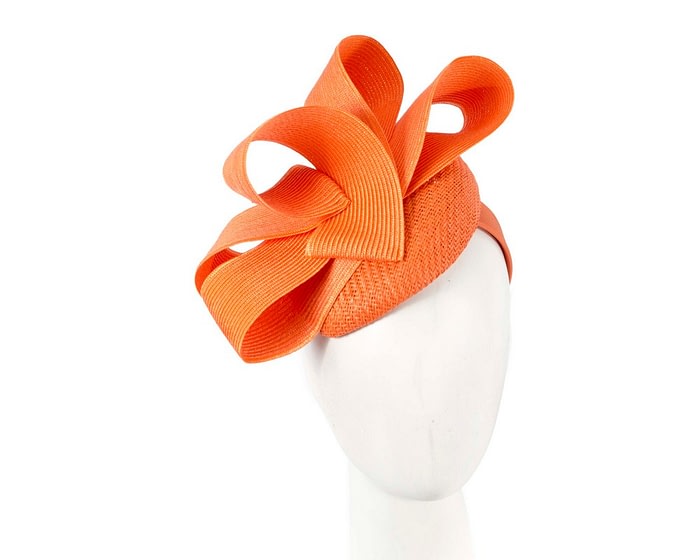 Orange racing pillbox fascinator by Fillies Collection