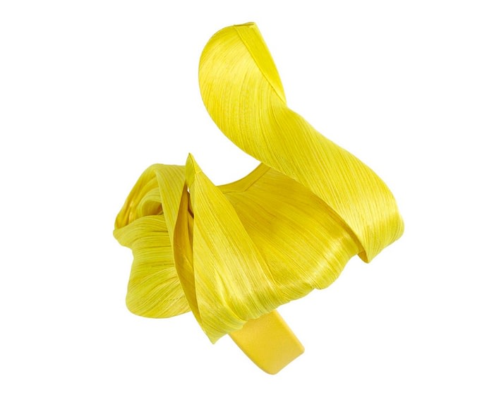 Bespoke fluro yellow racing fascinator by Fillies Collection - Image 3