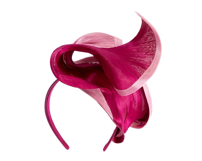 Fascinators Online - Bespoke pink & burgundy racing fascinator by Fillies Collection