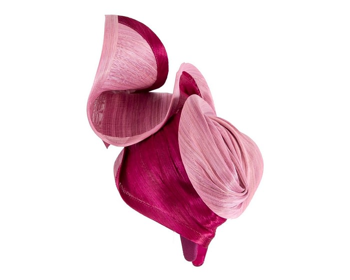 Bespoke pink & burgundy racing fascinator by Fillies Collection - Image 4