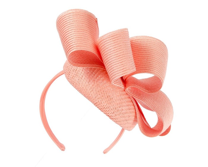 Fascinators Online - Coral racing pillbox fascinator by Fillies Collection