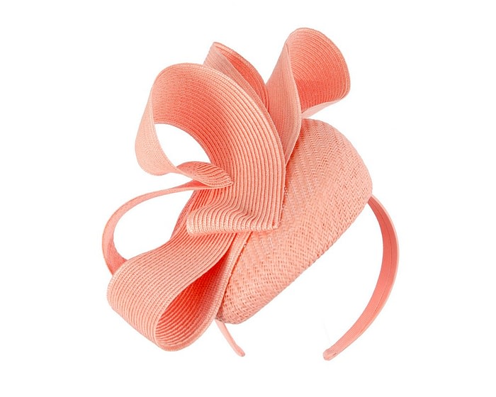 Fascinators Online - Coral racing pillbox fascinator by Fillies Collection