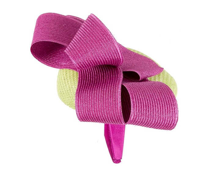 Lime & Fuchsia racing pillbox fascinator by Fillies Collection - Image 4