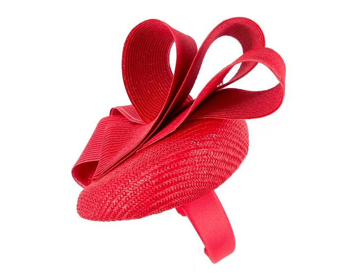 Red racing pillbox fascinator by Fillies Collection - Image 3