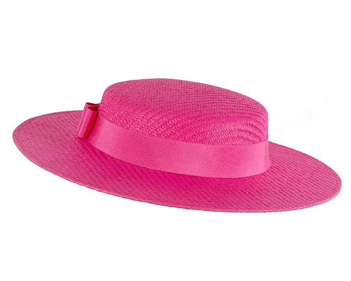 Fascinators Online - Fuchsia boater hat by Max Alexander