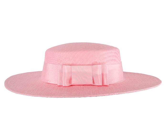 Fascinators Online - Pink boater hat by Max Alexander