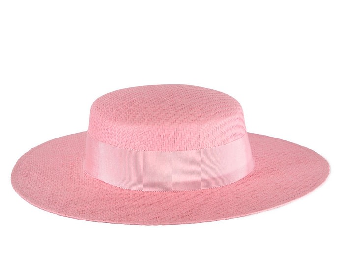 Fascinators Online - Pink boater hat by Max Alexander