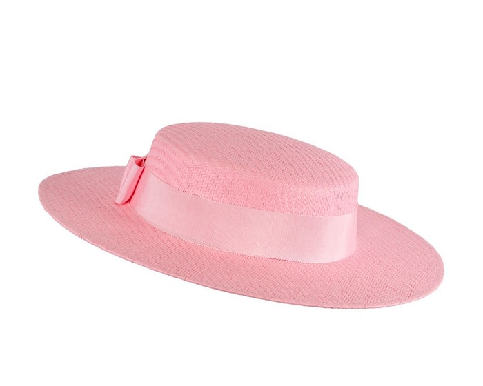 Fascinators Online - Pink boater hat by Max Alexander