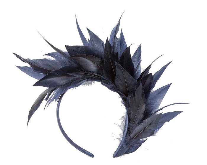 Fascinators Online - Navy feather bunch fascinator by Max Alexander