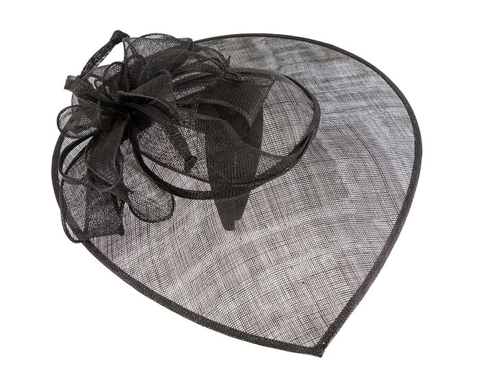 Wide brim black sinamay fascinator hat by Max Alexander - Image 4