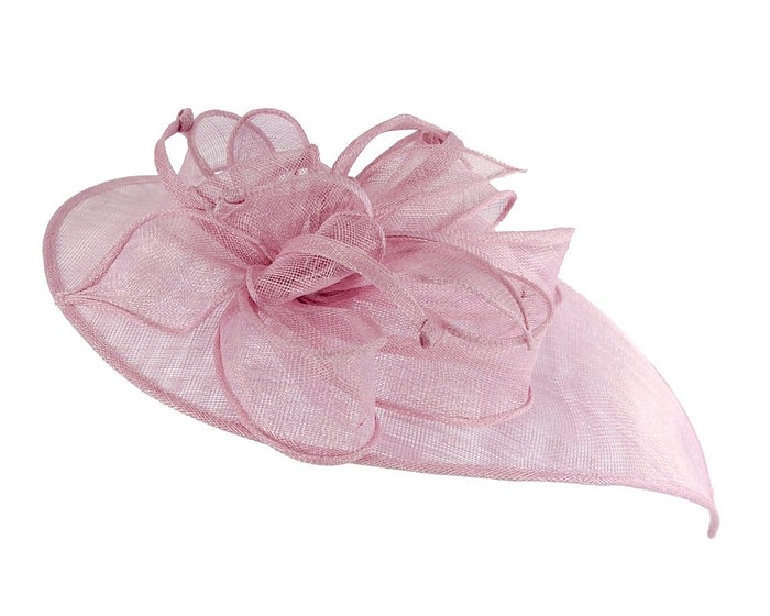 Fascinators Online - Wide brim dusty pink sinamay fascinator hat by Max Alexander