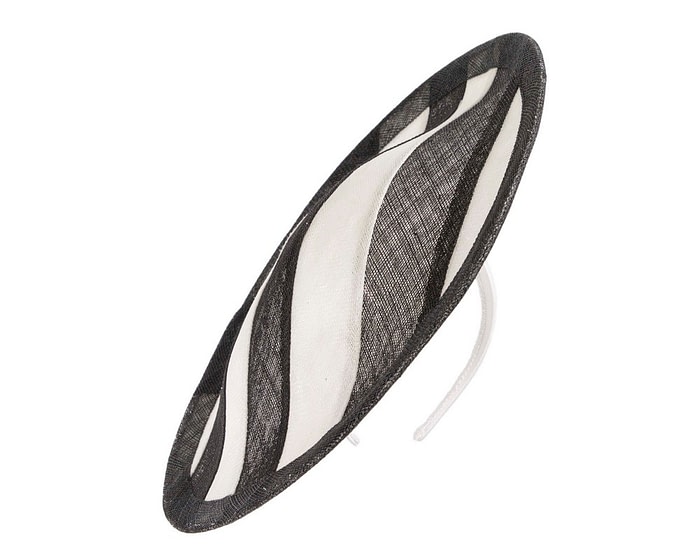 Large stripy sinamay fascinator by Max Alexander - Image 2