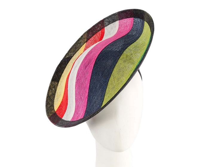 Fascinators Online - Large stripy sinamay fascinator by Max Alexander