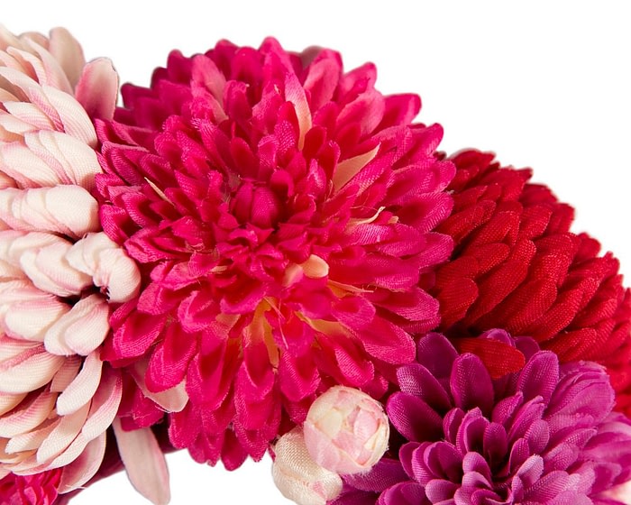 Multi-tone pink flower arrangement on the headband - Image 3